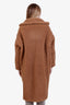 Max Mara Brown Wool Silk Teddy Maxi Coat Size XS