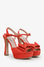 Miu Miu Coral Peep-Toe Bow Heels Size 36.5