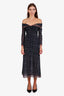 Jean Paul Gaultier Navy Floral Print Midi Dress Size M