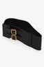 Christian Dior 2020 Black Leather Double Buckle Belt Size 80