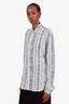 Saint Laurent White Striped Bandana Print Shirt Size 38