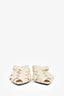 Anine Bing White Woven Leather "Eve" Heeled Mules Size 38