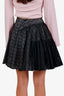 Alaïa Paris Black/White Cotton Eyelet Mini Skirt Size 38