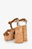 Gianvito Rossi Brown Strappy Cork Platform Sandals Size 39