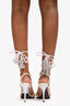 Valentino White Rockstud Strappy Sandal Heels Size 38