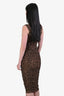 Majorelle Brown Leopard Print Ruched 'Tabitha' Midi Dress Size XS