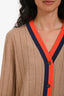 Kule Camel Cashmere Striped 'The Sinclair' Cardigan Size M
