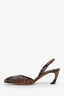 Acne Studios Embossed Leather Animal Print Slingback Pumps Size 37
