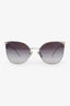 Prada Silver PR '50ZS' Round Frame Logo Sunglasses
