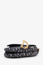 Christian Dior Navy Oblique Embroidery Saddle Bag
