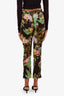 Isabel Marant Étoile Black Floral Patterned Cotton Straight Leg Trousers Size 36