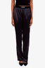 Tom Ford Black Silk Logo Band Pants Size M