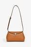 Toteme Brown Grained Leather T-Lock Clutch