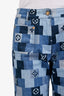 Louis Vuitton Blue Denim Monogram Checkerboard Straight Leg Jeans Size 36
