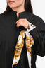 J.W. Anderson Black Cotton Poplin Blouse With Printed Silk Cuff Ties Size 8 US
