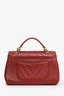 Pre-loved Chanel™ 2017-2018 Red Chevron Braided Top Handle Flap Bag