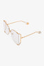 Gucci Gold Tone Clear Lens Butterfly Oversized Sunglasses