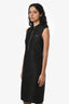 Prada Black 2023 Re-Nylon Quarter Zip-Up Collared SL Midi Dress Size 38