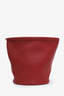 Celine Red Leather Clasp Bucket Bag