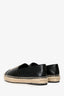Pre-loved Chanel™ Black/Cream Leather CC Espadrilles Size 38