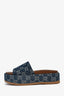 Gucci Blue Denim GG Supreme Platform Sandals Size 36.5