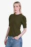 Frame Green Cotton Pleated Panel Tee Size XS