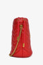 Gucci Red Calfskin Matelasse Mini GG Marmont Bucket Bag