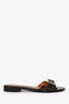 Fendi Brown Zucca Canvas Leather Bow Sandals Size 35.5