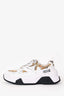 Versace Jeans Couture White and Gold Baroque Print Runners Size 37