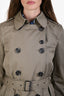 Burberry Brit Khaki Cotton Double Breasted Trench Coat Size 6