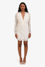 Iro Cream Lace Long Sleeve V-Neck Midi Dress Size 36