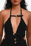Cult Gaia Black Knit Wave Strappy Midi Dress Size S