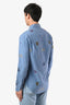 Louis Vuitton Blue Stamp Print Button Down Shirt Size S Mens