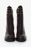 Valentino Burgundy Leather Soul Rockstud Boot Size 36