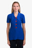 Marni Blue/Red Knit Collared Buttoned Tunic Top Size 40