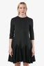 Viktor & Rolf Black Geometrical 3/4 Sleeve Midi Dress Size 40