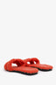 Hermès Orange Shearling 'Oran' Sandals Size 37