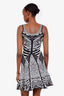 Diane von Furstenberg Black/White Zebra Print Knit Mini Dress Estimated Size XS