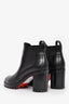 Christian Louboutin Black Leather 'Marchachroche' Heeled Boots Size 37.5
