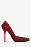 Gucci Burgundy Crystal Embellished Heels Size 38