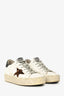 Golden Goose White/Black Leather Leopard Print Star 'Hi Star' Sneakers Size 35