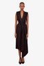 Alexander McQueen Black Wool Blend Sleeveless V-Neck Maxi Dress Size 38