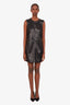 St. John Black Faux Leather Studded Brigette Dress Size 8