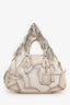 Prada White Ombre Deerskin Leather Croc and Lizard Patchwork Bowler Bag