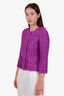 Akris Punto Purple Silk Cotton Cropped Blazer Jacket Size 2