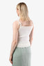Pre-loved Chanel™ 2006 White Interlocking Crystal CC Tank Top Size 38