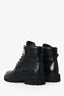 Balmain Black Leather Combat Boots Size 40 Men's