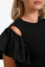 Alexander McQueen Black Ruffle Details Mini Dress Size 38