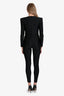 Saint Laurent Black Long Sleeve Plunge Neckline Jumpsuit Estimated Size M