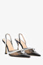 Mach & Mach Grey PVC Crystal and Pearl Mules Size 40